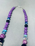 The Best Singer Native American Navajo Charoite Sterling Silver Necklace-Nativo Arts