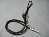 Detailed Toad Navajo Sterling Silver Bolo Tie Native American-Nativo Arts