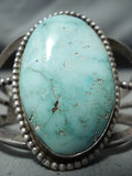 Mint Carico Lake Turquoise Vintage Native American Navajo Sterling Silver Bracelet-Nativo Arts