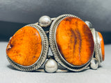 120 Gram Best Navajo Spiny Oyster Sterling Silver Heavy Bracelet Cuff-Nativo Arts