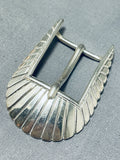 Joe Benally Vintage Navajo Sterling Silver Native American Buckle-Nativo Arts