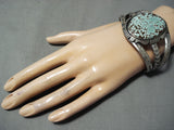 Important Vintage Native American Navajo #8 Turquoise Sterling Silver Bracelet-Nativo Arts