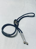 Important Wylie Vintage Native American Navajo Sterling Silver Bolo Tie-Nativo Arts