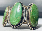 Important Doug Harrison Vintage Native American Navajo Green Turquoise Sterling Silver Bracelet-Nativo Arts