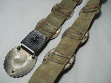 Heavy Thick Old Vintage Native American Navajo Turquoise Sterling Silver Concho Belt Old-Nativo Arts