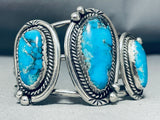 Important Turquoise Vintage Native American Navajo Sterling Silver Bracelet-Nativo Arts