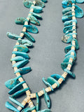 One Of Most Unique Vintage Native American Navajo Old Jacla Chunk Turquoise Necklace-Nativo Arts