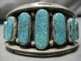 Important Vintage Native American Navajo Rinnie Luyba Ln Mntn Turquoise Sterling Silver Bracelet-Nativo Arts