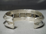 Heavy Thick!! Native American Navajo Spiderweb Turquoise Sterling Silver Bracelet Cuff-Nativo Arts