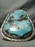One Of The Biggest Vintage Native American Navajo Turquoise Sterling Silver Bracelet On Internet-Nativo Arts