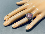 Awesome Vintage Signed Native American Navajo Purple Spiny Heart Sterling Silver Ring-Nativo Arts