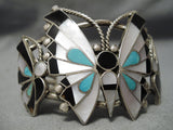 Incredible Wingpsan Vintage Native American Zuni Native Sterling Silver Butterfly Bracelet-Nativo Arts
