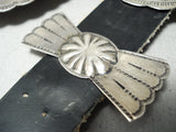 Rare Turquoise Vintage Native American Navajo Hand Tooled Sterling Silver Concho Belt-Nativo Arts