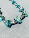Astounding Vintage Native American Navajo Kingman Turquoise Sterling Silver Necklace-Nativo Arts