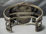 Heavy Vintage Native American Navajo Old Morenci Turquoise Sterling Silver Bracelet Cuff-Nativo Arts