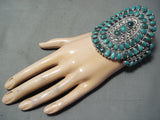 Important Best Vintage Native American Navajo Green Turquoise Sterling Silver Bracelet-Nativo Arts