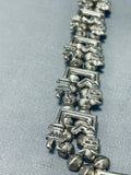 Symbolic Vintage Native American Navajo Sterling Silver Squash Blossom Necklace Kachina-Nativo Arts