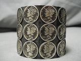 Colossal Wide Sterling Silver Coin Bracelet- Big!!-Nativo Arts