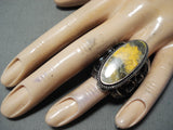 Expressive Navajo Bumblebee Jasper Sterling Silver Ring Native American-Nativo Arts