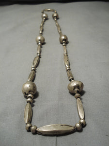 Marvelous Vintage Navajo Sterling Silver Native American Necklace Old-Nativo Arts