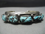 Important Apache Vintage Native American Navajo Persin Turquoise Sterling Silver Bracelet-Nativo Arts
