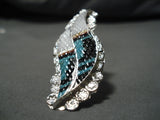 Native American Important Eldred Martinez Turquoise Sterling Silver Ring-Nativo Arts