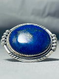 One Of The Largest Ever Vintage Native American Navajo Rounded Lapis Sterling Silver Ring-Nativo Arts