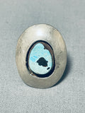 Shadowbox Vintage Native American Navajo Turquoise Sterling Silver Ring Old-Nativo Arts
