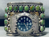 The Best Vintage Native American Navajo Green Spiderweb Turquoise Sterling Silver Watch Bracelet-Nativo Arts