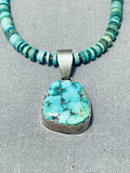 Viv Barbone Vintage Native American Navajo Royston Turquoise Sterling Silver Necklace-Nativo Arts