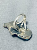 Rare Mine Turquoise Vintage Native American Navajo Morenci Sterling Silver Ring-Nativo Arts