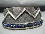 Native American Important Vintage Arron Anderson Lapis Sterling Silver Bracelet-Nativo Arts