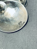 Fascinating Vintage Native American Navajo Sterling Silver Storyteller Round Earrings-Nativo Arts