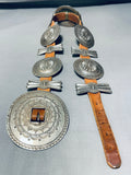 Early 1900's Vintage Native American Navajo Hand Hammered Sterling Silver Concho Belt Old-Nativo Arts