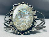 One Of The Best Vintage Native American Navajo Abalone Sterling Silver Bracelet Old-Nativo Arts