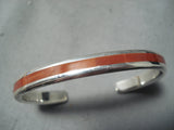 Beautiful Zuni Coral Sterling Silver Bracelet Native American-Nativo Arts