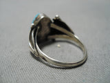 Impressive Vintage Native American Navajo Morenci Turquoise Sterling Silver Ring-Nativo Arts