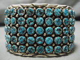 One Of The Biggest Vintage Native American Navajo Snake Eyes Turquoise Sterling Silver Bracelet-Nativo Arts
