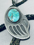 Alvin Boy Vintage Native American Navajo Royston Turquoise Sterling Silver Bolo Signed-Nativo Arts
