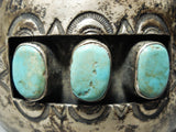 Incredible Huge Vintage Native American Navajo Royston Turquoise Sterling Silver Bracelet-Nativo Arts