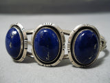 Moonlight Lapis Navajo Native American Sterling Silver Bracelet Cuff-Nativo Arts