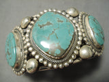 One Of Best Vintage Native American Navajo Ricky Martinez Turquoise Sterling Silver Bracelet-Nativo Arts