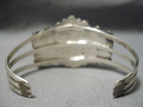Stunning Vintage Native American Navajo Turquoise Sun Sterling Silver Bracelet Cuff-Nativo Arts