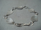 Marvelous Navajo Sterling Silver Feathers Bracelet Native American-Nativo Arts