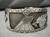 Important Hand Tooled Vintage Native American Navajo Floyd Becenti Sterling Silver Bracelet-Nativo Arts