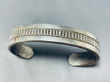 Superb Vintage Native American Navajo Signed Sterling Silver Heavy Bracelet-Nativo Arts