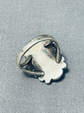 Sweet Vintage Native American Navajo Pilot Mountain Turquoise Sterling Silver Ring-Nativo Arts