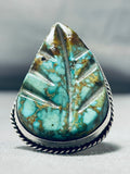 One Of Most Detailed Ever Vintage Native American Navajo Royston Turquoise Sterling Silver Ring-Nativo Arts