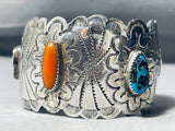 Bisbee Turquoise Mine Vintage Native American Navajo Concho Sterling Silver Bracelet-Nativo Arts