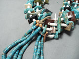 Native American One Of The Biggest Best Vintage Santo Domingo Turquoise Sterling Silver Necklace-Nativo Arts